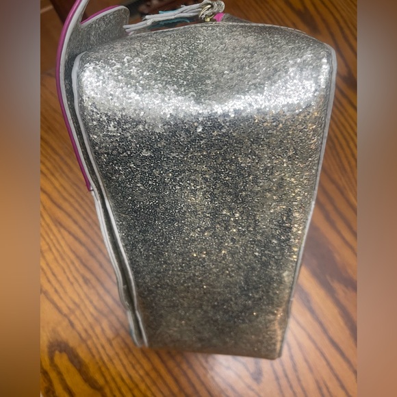 Betsey Johnson Glitter Unicorn Lunch Bag Tote Large size Back to school Bling - Picture 6 of 8